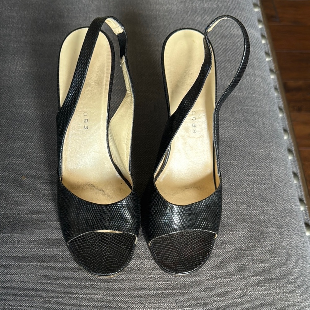 Marc Jacobs Vintage 1990’s Black Slingback Heels 38.5 - Picture 2 of 7